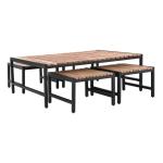 Bolero Steel and Acacia Low Coffee Table