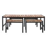 Bolero Steel and Acacia Low Coffee Table