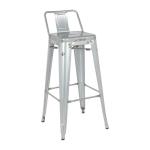 Bolero DL877 Bistro Galvanised Steel High Stool with Backrest (4 pack)