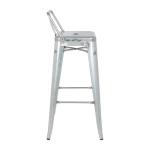 Bolero DL877 Bistro Galvanised Steel High Stool with Backrest (4 pack)