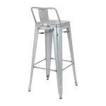 Bolero DL877 Bistro Galvanised Steel High Stool with Backrest (4 pack)