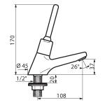 Delabie Temposoft Automatic Shut-Off Lever Control Basin Tap - DLB-1490880