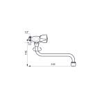 Delabie Wall Mounted Dome Head Tap with 150mm Swivel Spout - DLB-D550400
