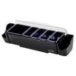 San Jamar BD4005S 5-Compartment Dome Garnish Centre with Snap-On Caddies