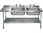 Franke DN622 Double Bowl Sink with Left Hand Drainer 1800 x 650mm