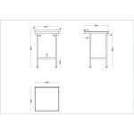 Vogue DR020 Stainless Steel Wall Table with Upstand 600mm