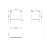 Vogue DR049 Stainless Steel Centre Table with Undershelf 900mm