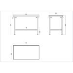Vogue DR050 Stainless Steel Centre Table with Undershelf 1200mm