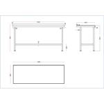 Vogue DR052 Stainless Steel Centre Table with Undershelf 1800mm