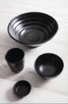 DR512 Olympia Kristallon Fusion Melamine Large Bowls Black 230mm - Pack of 4