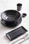 DR512 Olympia Kristallon Fusion Melamine Large Bowls Black 230mm - Pack of 4