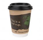 Fiesta Green DS055 Compostable Coffee Cup Lids 340ml / 12oz (Pack of 50)