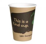Fiesta Green DS059 Compostable Coffee Cups Single Wall 340ml / 12oz (Pack of 50)