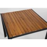 Bolero DS152 Square Steel and Acacia Table 800mm