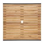 Bolero DS152 Square Steel and Acacia Table 800mm