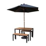Bolero DS153 Acacia Wood and Steel Rectangular Table 1200mm