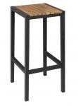 Bolero DS156 Black Steel & Acacia Wood Bar Stools (Pack of 2).