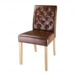 Bolero DT699 - 2 Pack- Chiswick Button Dining Chairs Tan Leather 