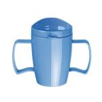 Olympia DW703 Kristallon Heritage Double-Handled Mugs with Lid Blue 300ml (Pack of 4)