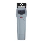 Rubbermaid DY082 Slim Jim General Waste Recycling Station Black 87Ltr