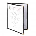 E293 Olympia Four Page American Style Menu Cover Black A4