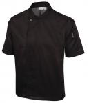 Chef Works A858 Cool Vent Black Short Sleeve Executive Chef Jacket