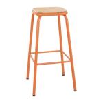 Bolero FB940 Cantina High Stools with Wooden Seat Pad Orange (4 pack)