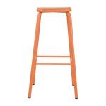 Bolero FB940 Cantina High Stools with Wooden Seat Pad Orange (4 pack)
