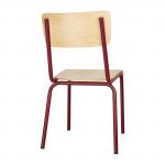 Bolero Cantina Side Chairs with Wooden Seat Pad and Backrest Wine Red (Pack of 4)