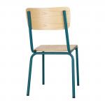 Bolero Cantina Side Chairs with Wooden Seat Pad and Backrest Teal (Pack of 4) FB944