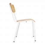 Bolero Cantina Side Chairs with Wooden Seat Pad and Backrest White (Pack of 4)FB945