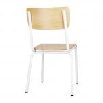 Bolero Cantina Side Chairs with Wooden Seat Pad and Backrest White (Pack of 4)FB945