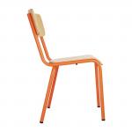 Bolero Cantina Side Chairs with Wooden Seat Pad and Backrest Orange (Pack of 4) FB947