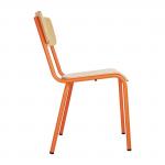 Bolero Cantina Side Chairs with Wooden Seat Pad and Backrest Orange (Pack of 4) FB947