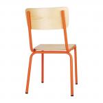 Bolero Cantina Side Chairs with Wooden Seat Pad and Backrest Orange (Pack of 4) FB947