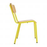 Bolero Cantina Side Chairs with Wooden Seat Pad and Backrest Yellow (Pack of 4) FB948