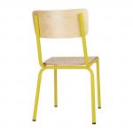 Bolero Cantina Side Chairs with Wooden Seat Pad and Backrest Yellow (Pack of 4) FB948