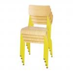 Bolero Cantina Side Chairs with Wooden Seat Pad and Backrest Yellow (Pack of 4) FB948