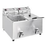 Buffalo FC375 Twin Tank Twin Baskets 2x8Ltr Countertop Fryers with Timers