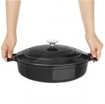Vogue Round Sauté Pan Black 3.5Ltr - FS477