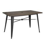 Bolero FT955 Complete Outdoor Aluminium Table 120x76x76cm  Dark Wood Effect Finish