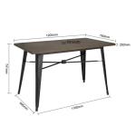 Bolero FT955 Complete Outdoor Aluminium Table 120x76x76cm  Dark Wood Effect Finish