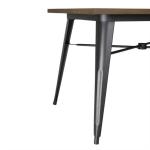 Bolero FT955 Complete Outdoor Aluminium Table 120x76x76cm  Dark Wood Effect Finish