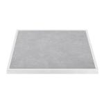 Bolero Light Greay Outdoor Tempered Glass Table Top White Trim