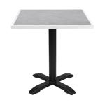 Bolero Light Greay Outdoor Tempered Glass Table Top White Trim