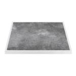 Bolero Dark Stone Effect Outdoor Tempered Glass Table Top White Trim