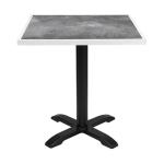 Bolero Dark Stone Effect Outdoor Tempered Glass Table Top White Trim