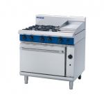 Blue Seal G506C 4 Burner Static Ovens & 300mm Smooth Griddle 