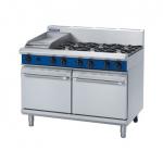 Blue Seal G528C Double Static Ovens With 6 Burner Top  & 300mm Smooth Griddle