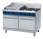 Blue Seal G528C Double Static Ovens With 6 Burner Top  & 300mm Smooth Griddle